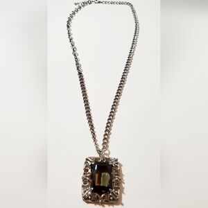 Elegant Silver and Black Pendant Necklace